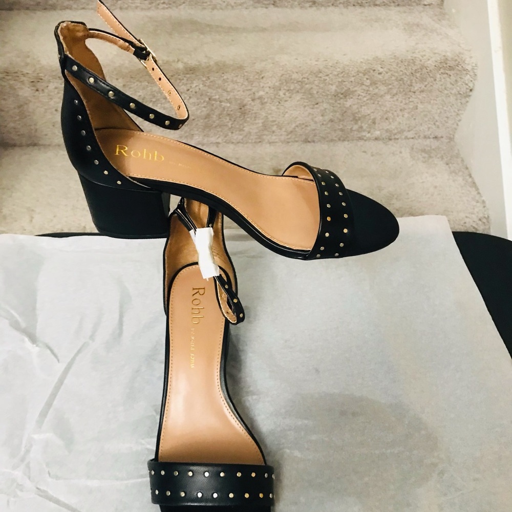 Elegant Women Black Block Heels Sandals from Rohb by Joyce Azria. New. Size 7